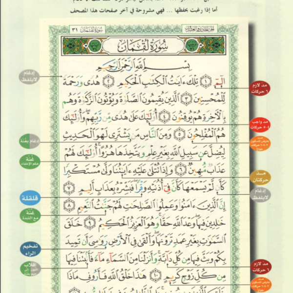 Al-Qur’an with translation, colorful Tajweed, Arabic